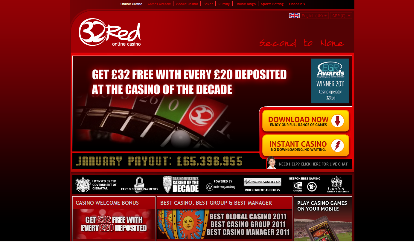 32 Red Casino Screenshot
