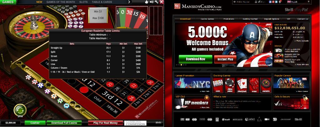 mansion casino roulette