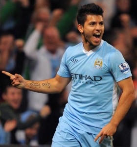 Look for Aguero to find the net for City